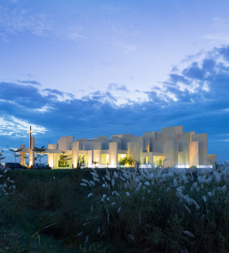 CAZA's 100 Walls Church is surrounded by staggered walls and partitions