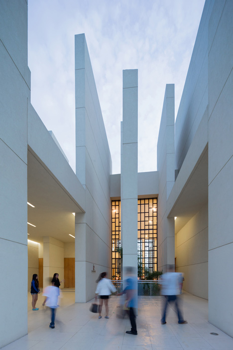 CAZA's 100 Walls Church is surrounded by staggered walls and partitions
