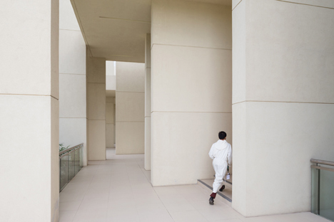 CAZA's 100 Walls Church is surrounded by staggered walls and partitions