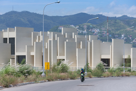 CAZA's 100 Walls Church is surrounded by staggered walls and partitions