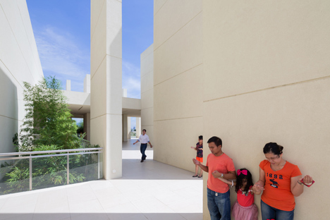 CAZA's 100 Walls Church is surrounded by staggered walls and partitions