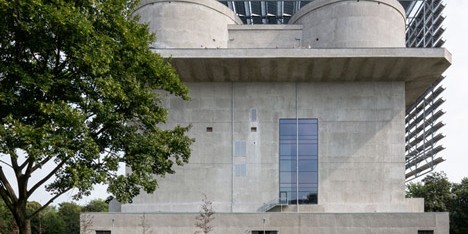 Abandoned concrete bunker converted into a green power plant