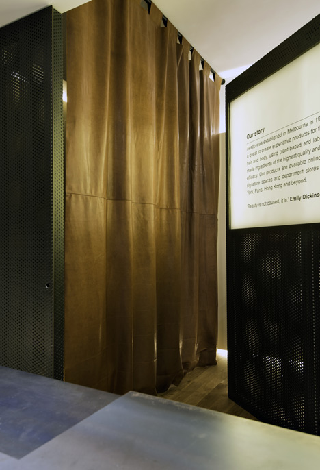 Aesop's new Hollywood Road store features pale oak, copper and blackened steel