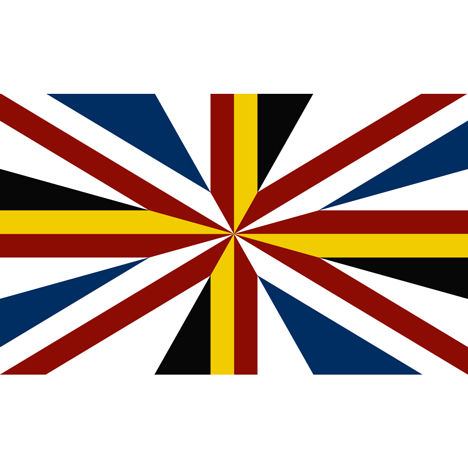 Alternative designs proposed for the union jack flag without Scotland