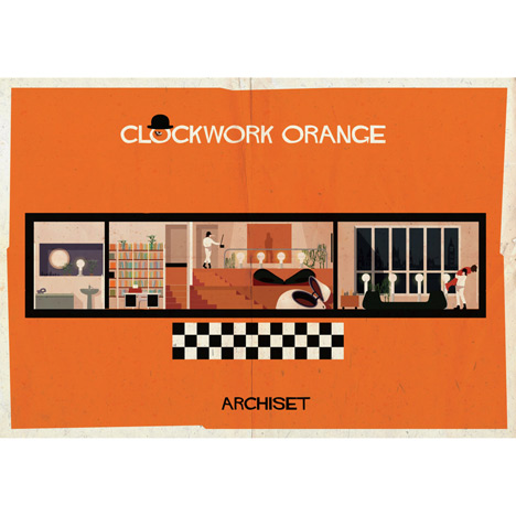 Archiset illustrated film sets by Federico Babina