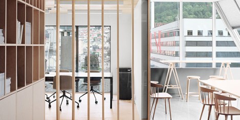 Bergen International Festival offices designed to resemble a workshop