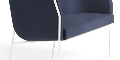 Cajal sofas and armchair by Gunilla Allard balance the seat on a thin metal frame