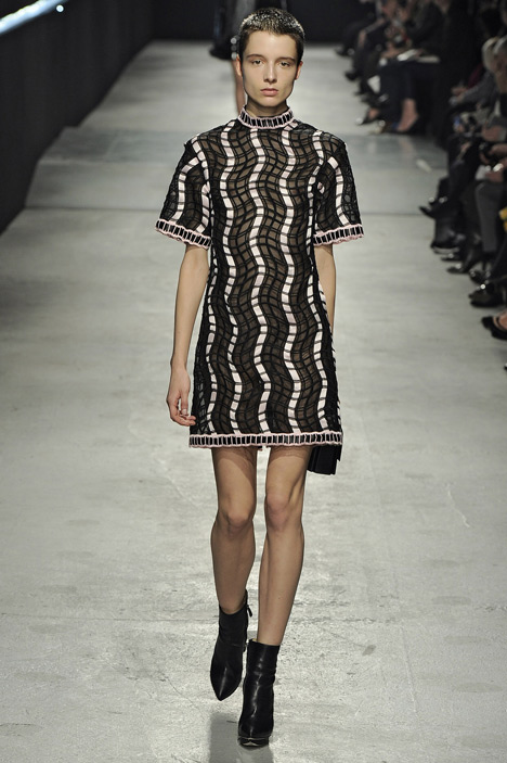 Outlined silk layers cover dresses by Christopher Kane