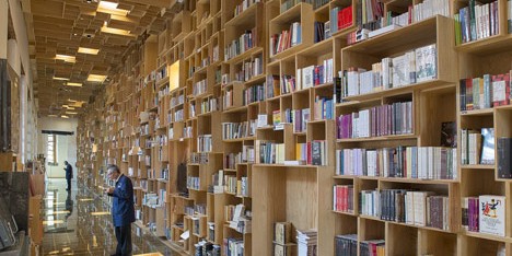 Mexican library renovation by Taller 6A features bookshop covered in boxes