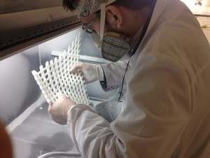 Manufacturing one of the pieces of the Dita von Teese dress