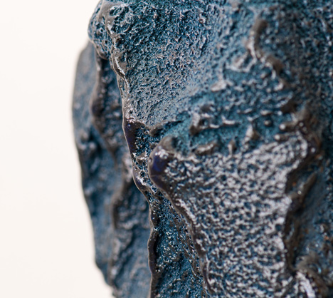 Else vases by Michal Fargo moulded from torn foam blocks