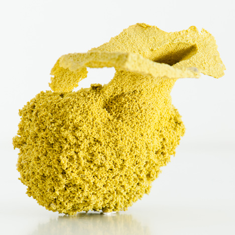 Else vases by Michal Fargo moulded from torn foam blocks
