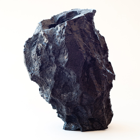 Else vases by Michal Fargo moulded from torn foam blocks