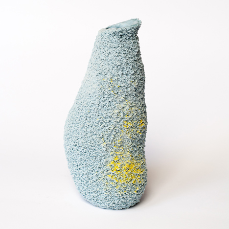 Else vases by Michal Fargo moulded from torn foam blocks