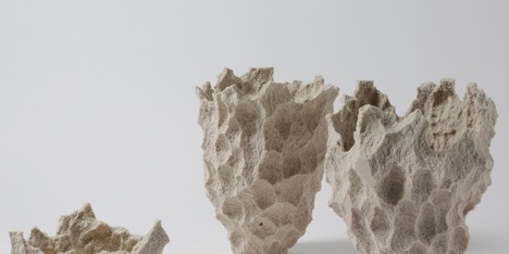 Else vases by Michal Fargo moulded from torn foam blocks
