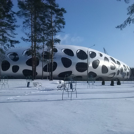 OFIS Arhitekti’s spotty stadium for FC BATE Borisov nears completion