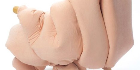 Flesh Chair wrapped in squishy rolls of fat by Nanna Kiil