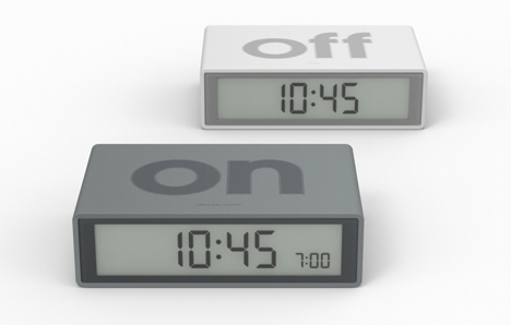 FLIP alarm clock turns off by turning it over