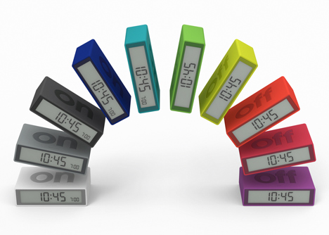 FLIP alarm clock turns off by turning it over