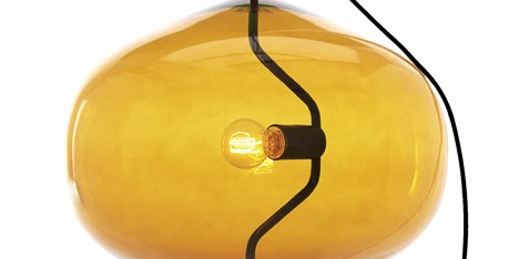 Fondue lamp shaped like a cheese-melting pot by Luca Nichetto