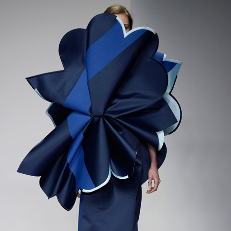 Giant flowers in Ondrej Adamek's graduate fashion collection obscure models