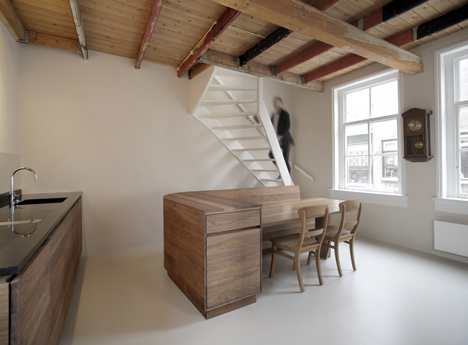 Unknown Architects updates 200-year-old house with twisting staircase and wooden furniture