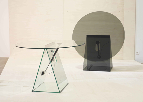 Konstantin Grcic designs glass furniture with moving parts for Galerie Kreo show