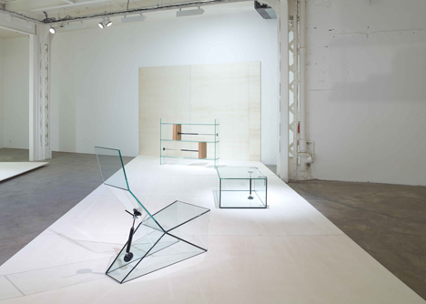 Konstantin Grcic designs glass furniture with moving parts for Galerie Kreo show