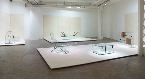 Konstantin Grcic designs glass furniture with moving parts for Galerie Kreo show