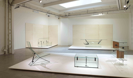 Konstantin Grcic designs glass furniture with moving parts for Galerie Kreo show