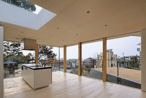 Krampon house by Shogo Aratani climbs over a rocky site