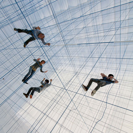 Numen For Use creates 3D grid of ropes inside inflatable installation