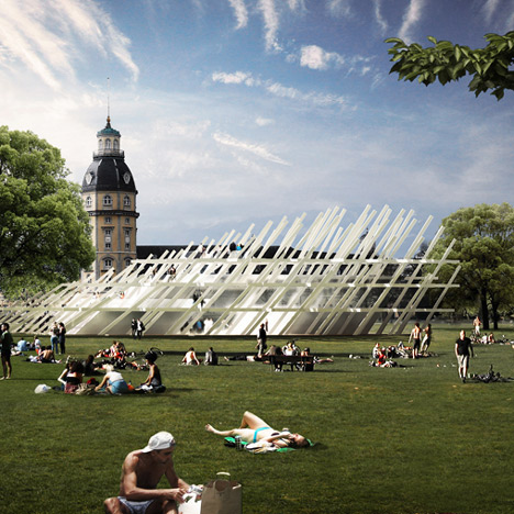 J Mayer H designs gridded pavilion for Karlsruhe’s 300-year anniversary