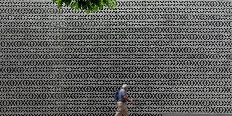Perforated concrete walls encase La Tallera gallery by Frida Escobedo