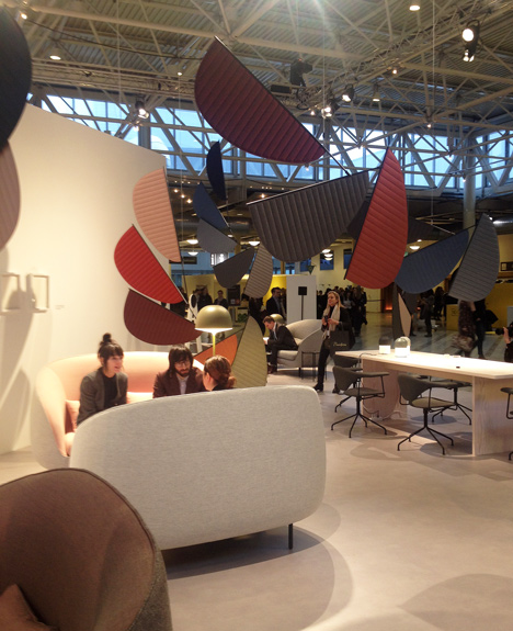 Petal-shaped mobiles for GamFratesi Guest of Honour installation at Stockholm Furniture Fair 2014