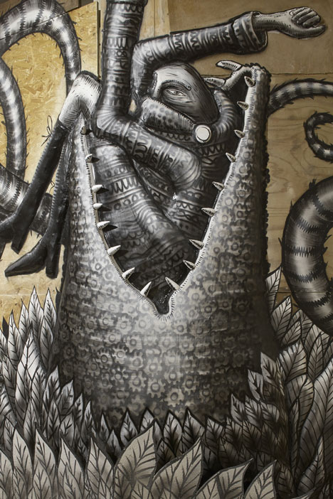 Phlegm graffiti exhibition at Howard Griffin Gallery_dezeen_2