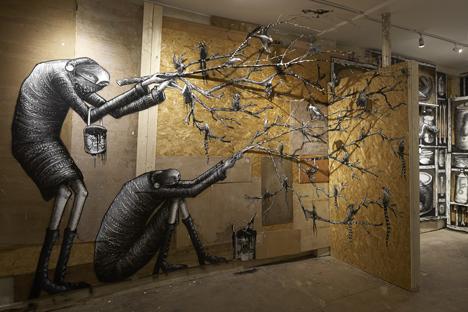 Phlegm graffiti exhibition at Howard Griffin Gallery_dezeen_4