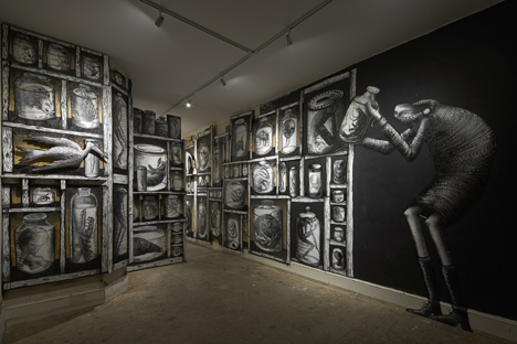 Phlegm graffiti exhibition at Howard Griffin Gallery_dezeen_5