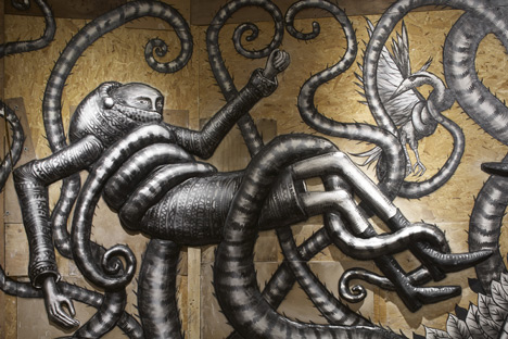 Phlegm graffiti exhibition at Howard Griffin Gallery_dezeen_7
