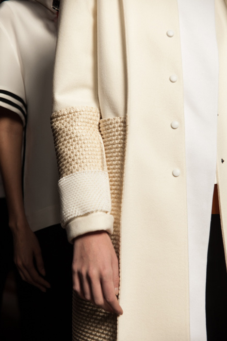 3D-printed fabrics by Richard Beckett woven into Pringle of Scotland's ready to wear garments