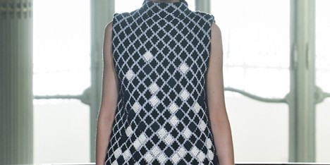 3D-printed fabrics by Richard Beckett woven into Pringle of Scotland's ready to wear garments