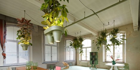 Roderick Vos designs combined plant pots, lighting and power sockets