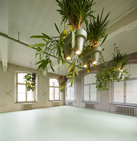 Roderick Vos designs combined plant pots, lighting and power sockets