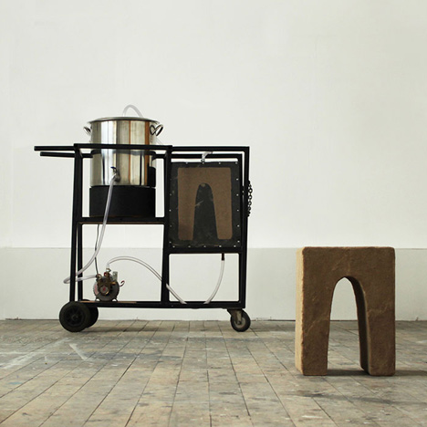 Stools made of sand and urine by Peter Trimble