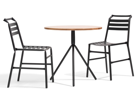 Straw kinked tubular steel furniture by Osko and Deichmann for Bla Statio