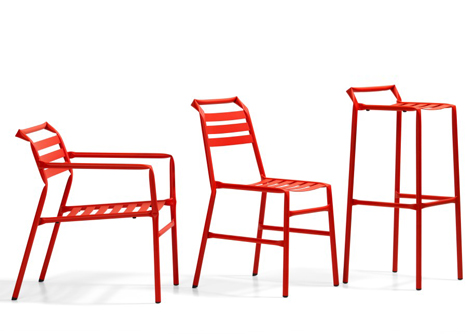 Straw kinked tubular steel furniture by Osko and Deichmann for Bla Statio