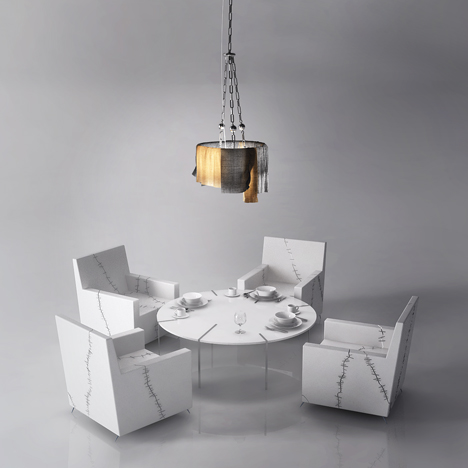 Textile patchwork covers conceptual restaurant by Karina Wiciak