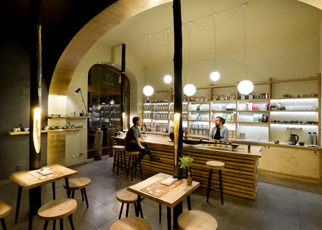 Tea shop in Prague by A1 Architects