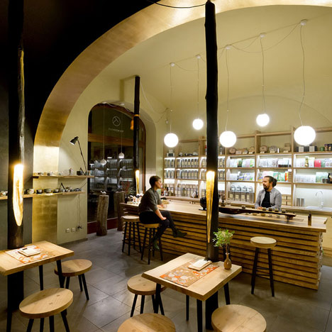 Tea shop in Prague by A1 Architects