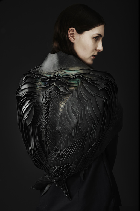 Colour-changing ink transforms flame-engulfed headdress by Lauren Bowker